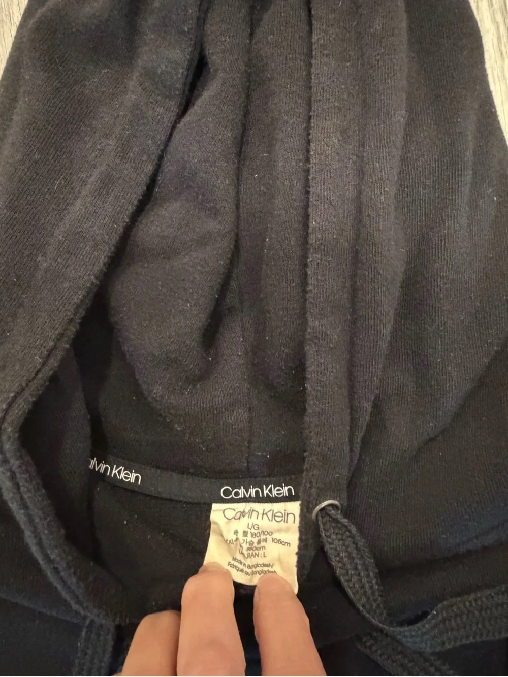 Calvin Klein Black Logo Crewneck Hoodie